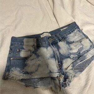 Bullhead Light Blue Distressed Jean Shorts